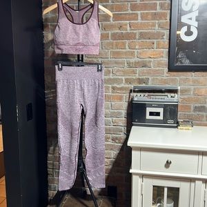 Pink Victoria’s Secret seamless leggings and sports bra